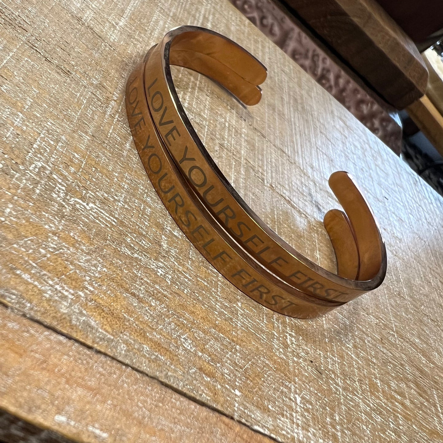Love Yourself First Affirmation Cuff - Cream & Coco Skincare