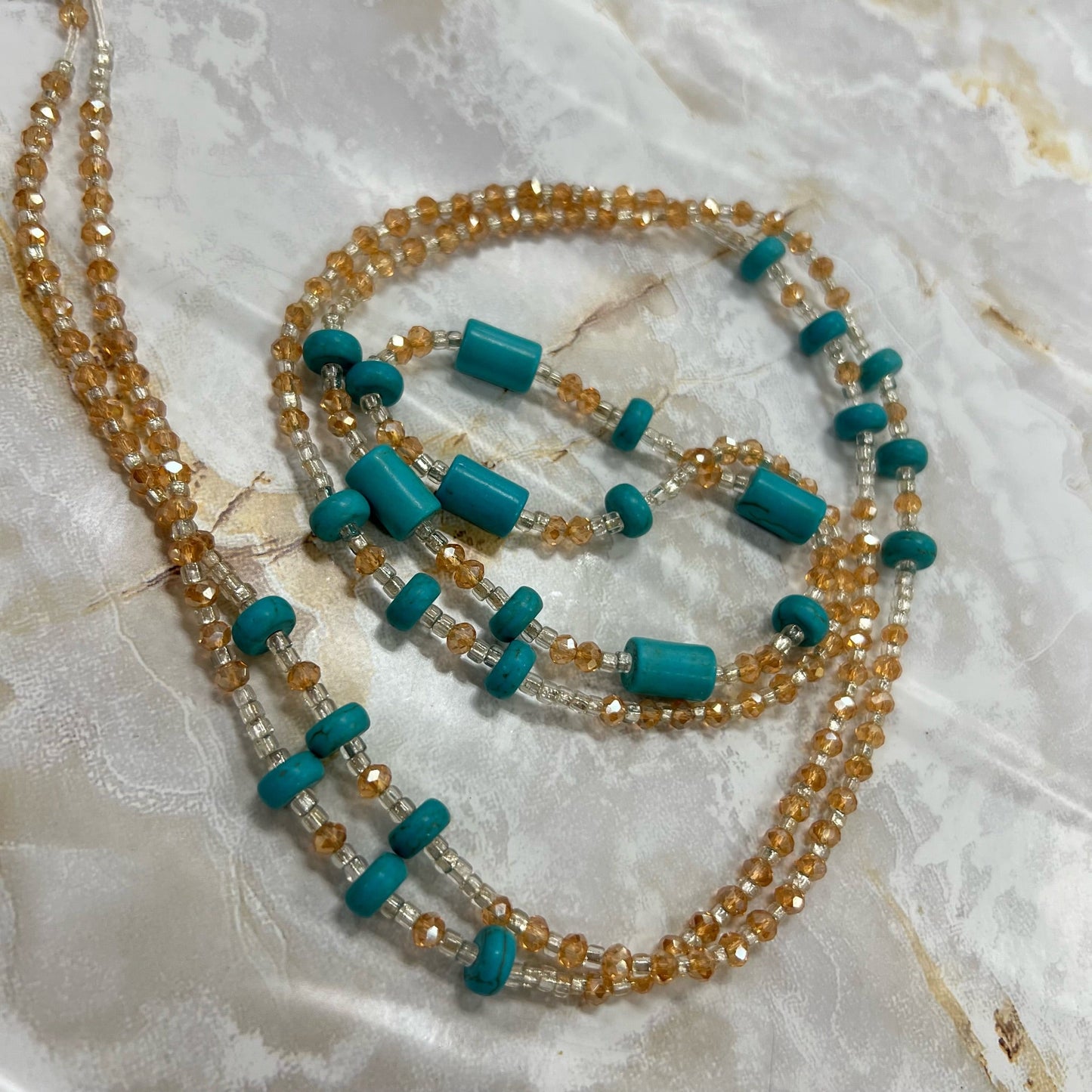 Turquoise Sacred Waist Beads - Cream & Coco Skincare