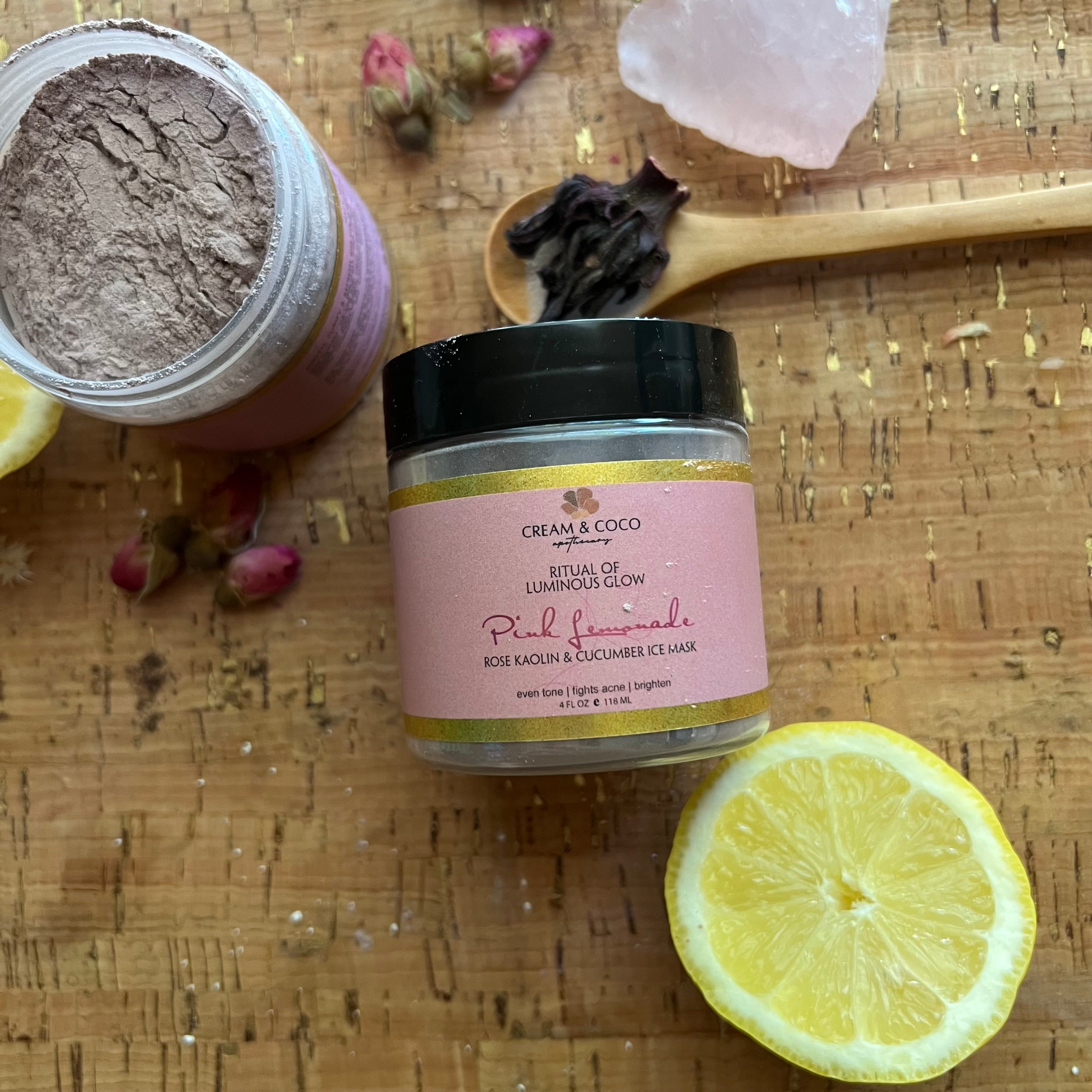 Pink Lemonade Rose Kaolin & Cucumber Ice Mask