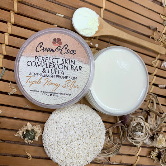 Tupelo Honey Sulfur Perfect Skin Complexion Bar & Luffa