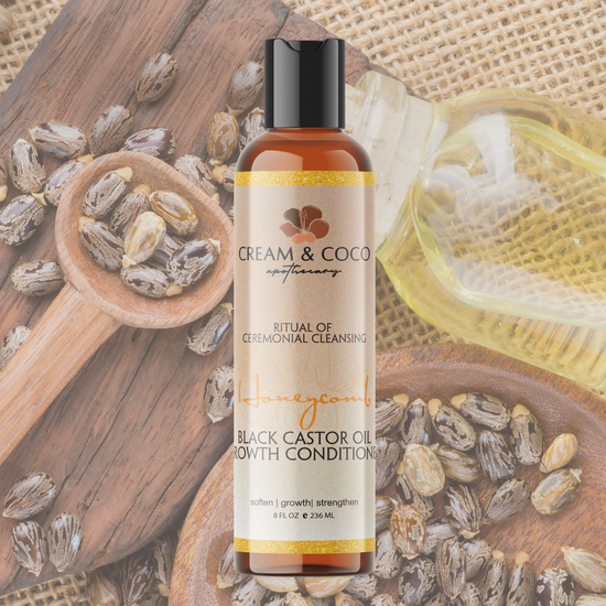 Honeycomb Black Castor Oil Growth Conditioner - Cream & Coco Skincare